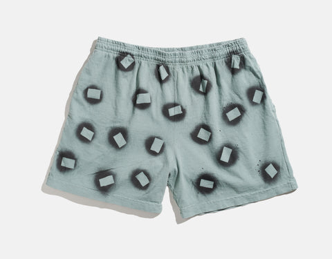 PARTY CITY SHORTS ~ Black on Green