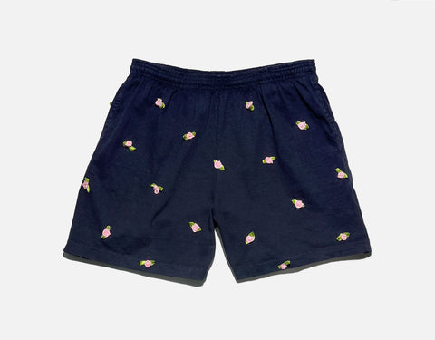 Buds shorts - Pink on navy