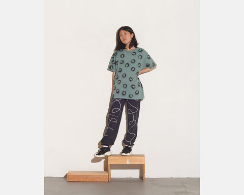 PARTY CITY T ~ Black on Green